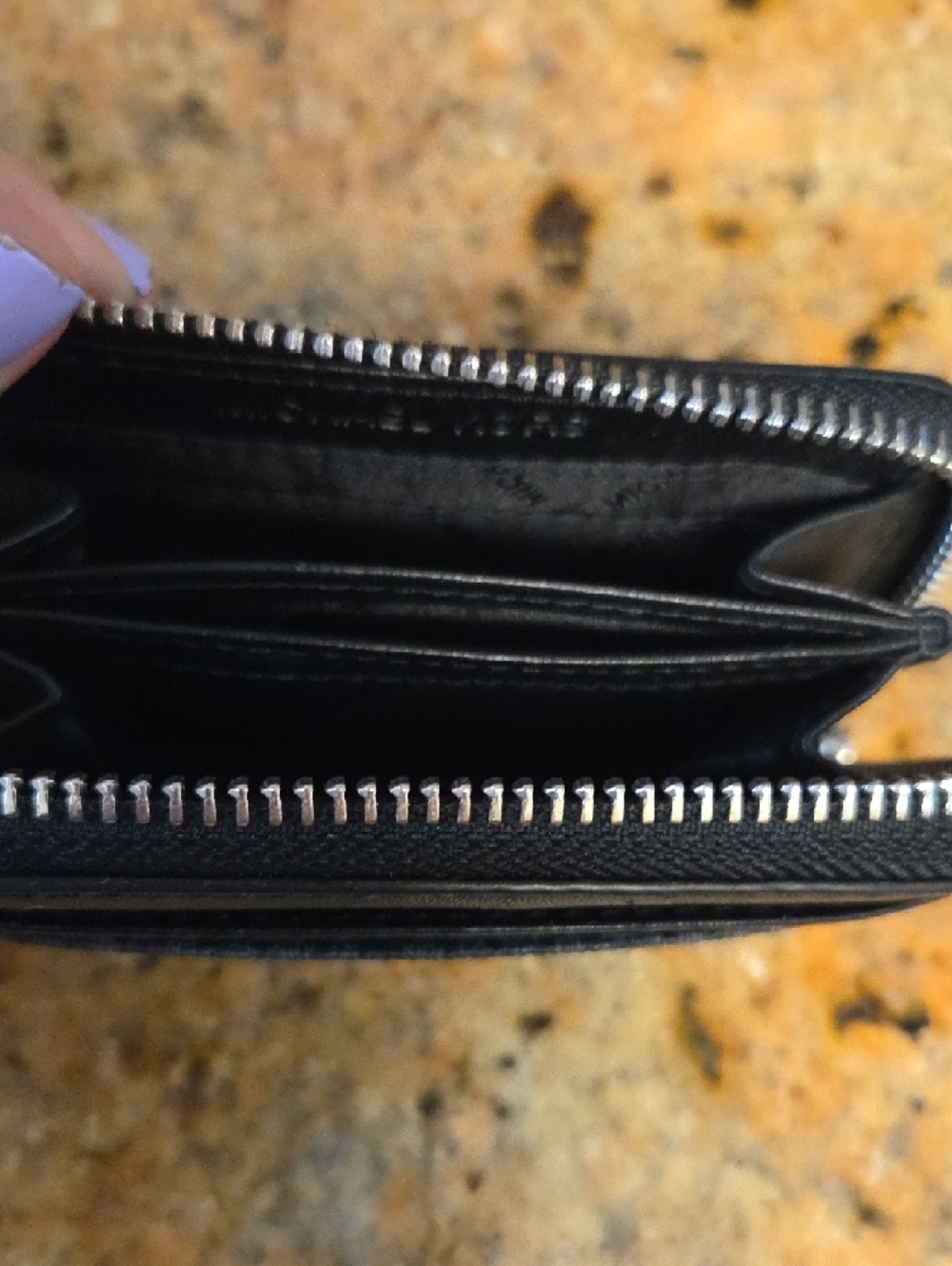 Michael Kors Black Monogram Card Holder with Silver Logo - Picture 3 of 3